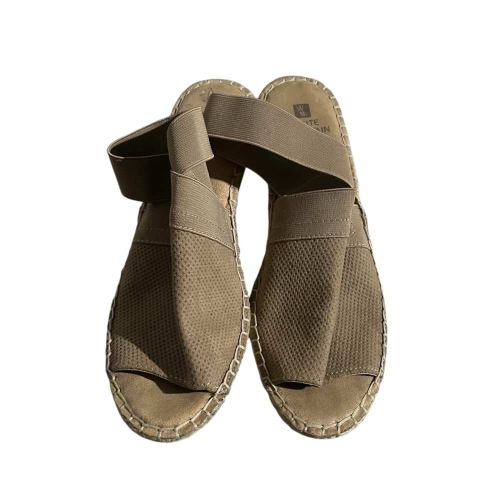 Gentle Souls By Kenneth Cole Colleen Leather Wedge Sandals With Elastic Strap S7 - Picture 3 of 5